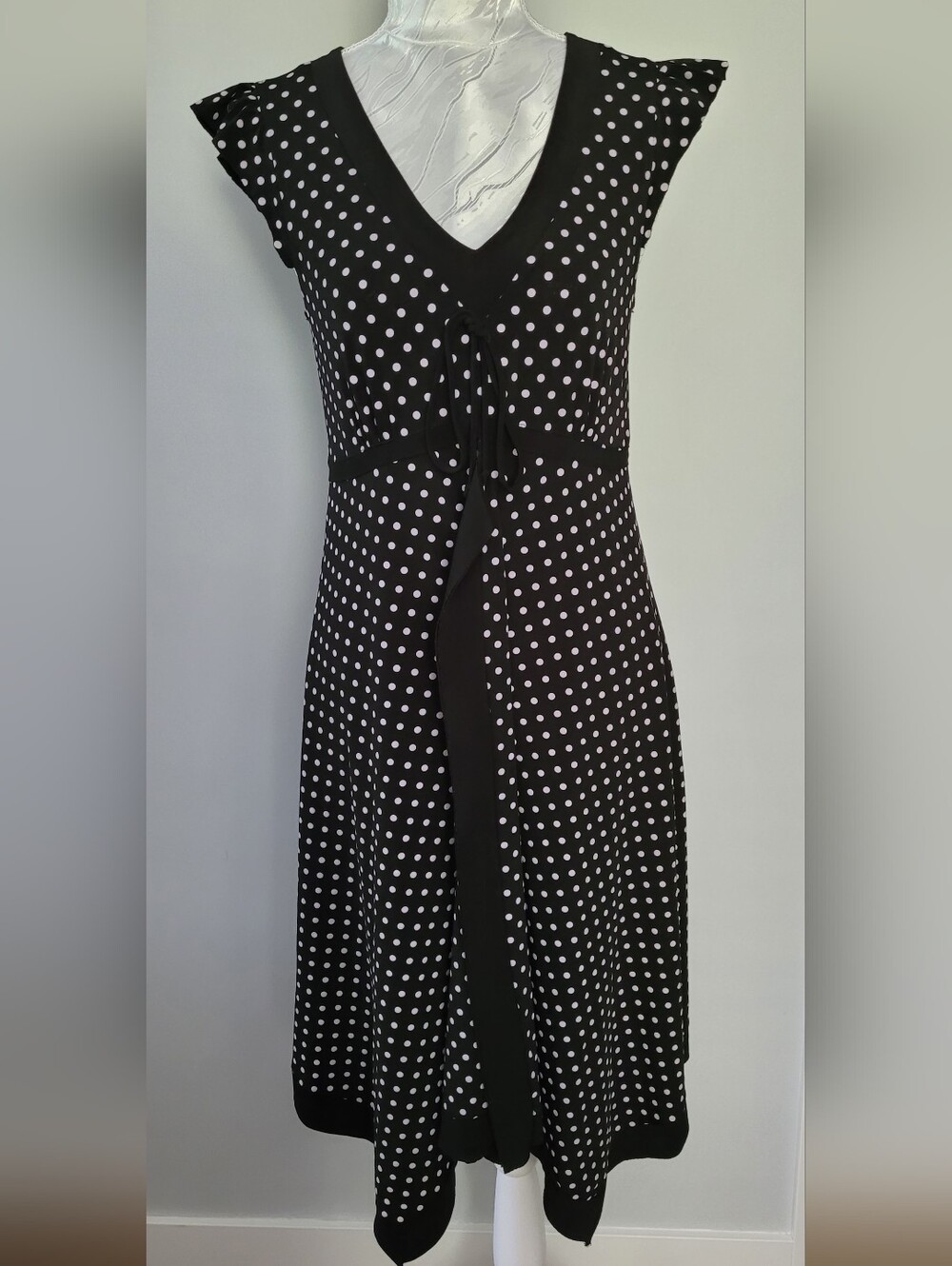 Frank Lyman Black and White Polka Dot Midi Dress